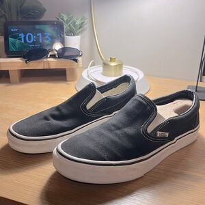Black and White Women’s Size 7 Slip on Vans - worn MAYBE twice
